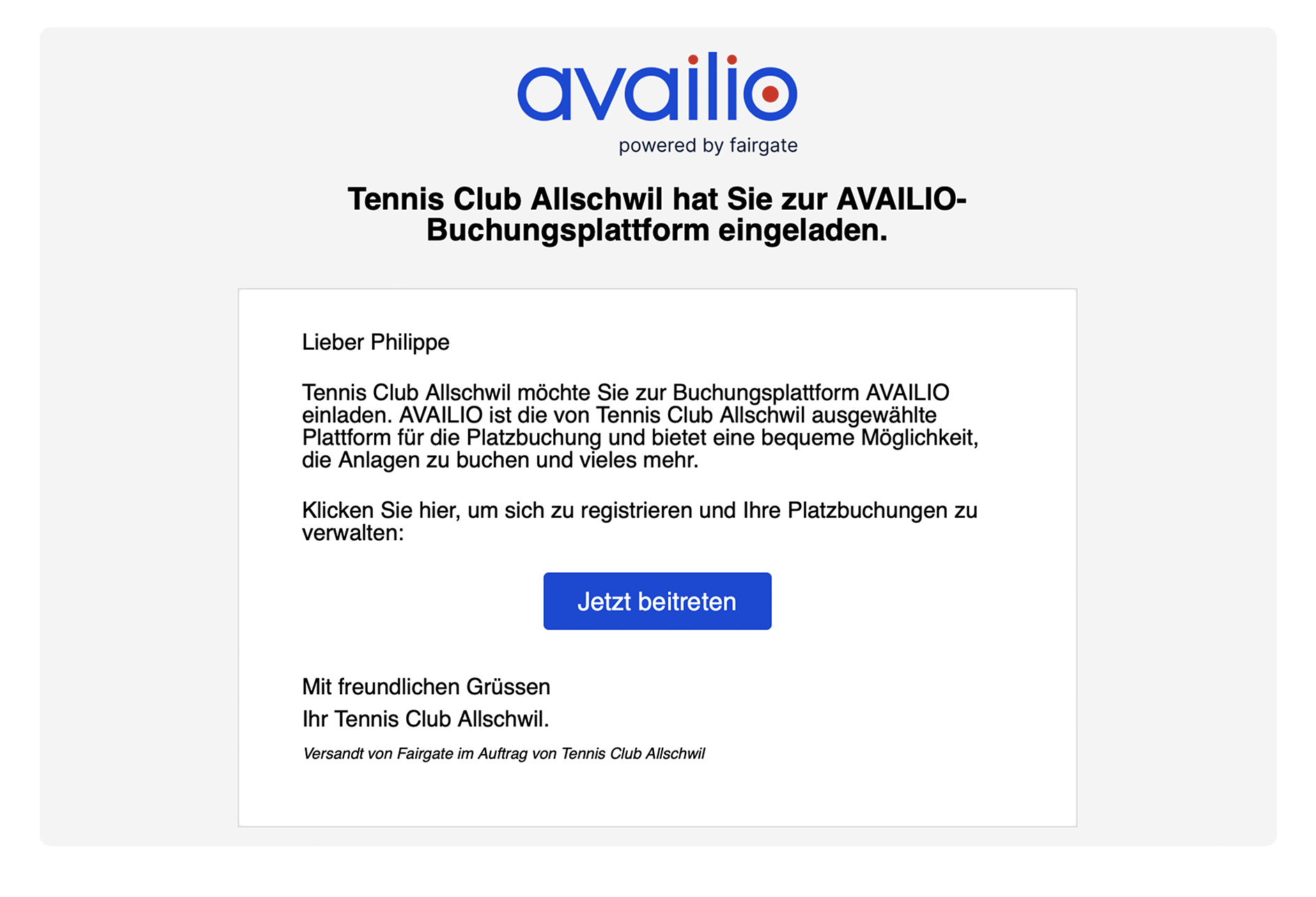 Registrierung Schritt 1