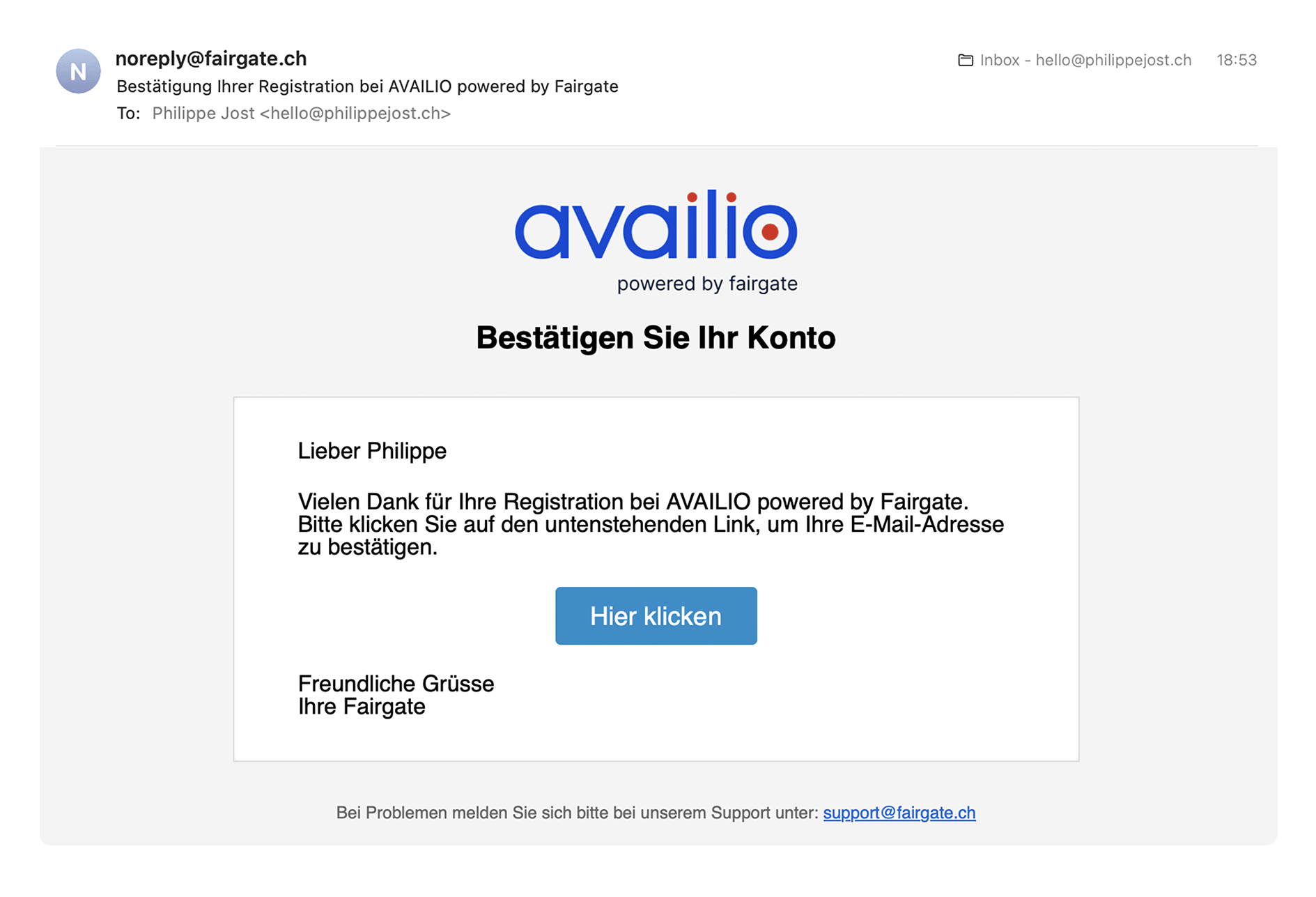 Registrierung Schritt 3